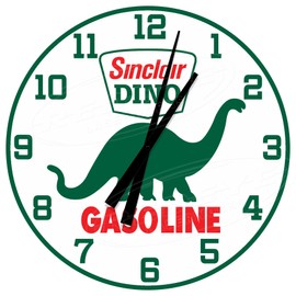 Decorative Concepts Sinclair Gasoline Dino Aluminum Metal Round Wall Clock (24 Inch)
