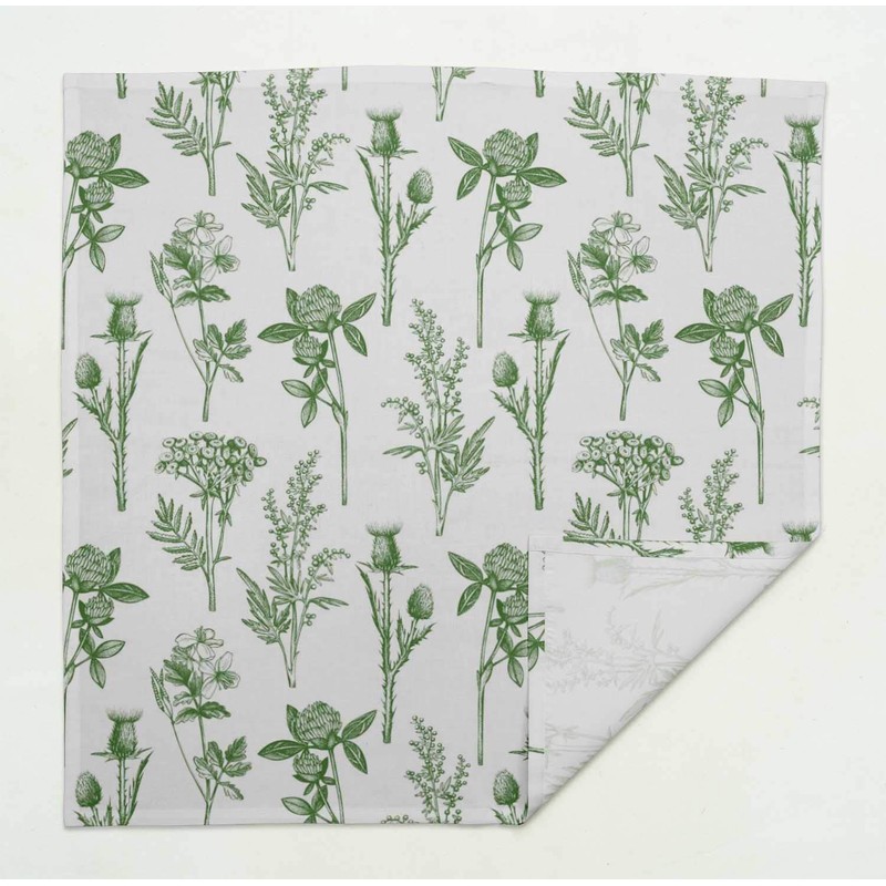 S4Sassy Green Clover & Daisy Floral Cotton Napkin Printed Everyday