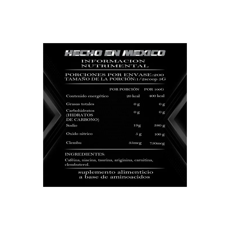 Óxido Nítrico Clembuterol Protein Inmortal 1kg