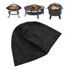 Fire Pit Cover Round Black Waterproof Dustproof Polyester Fiber Firepit
