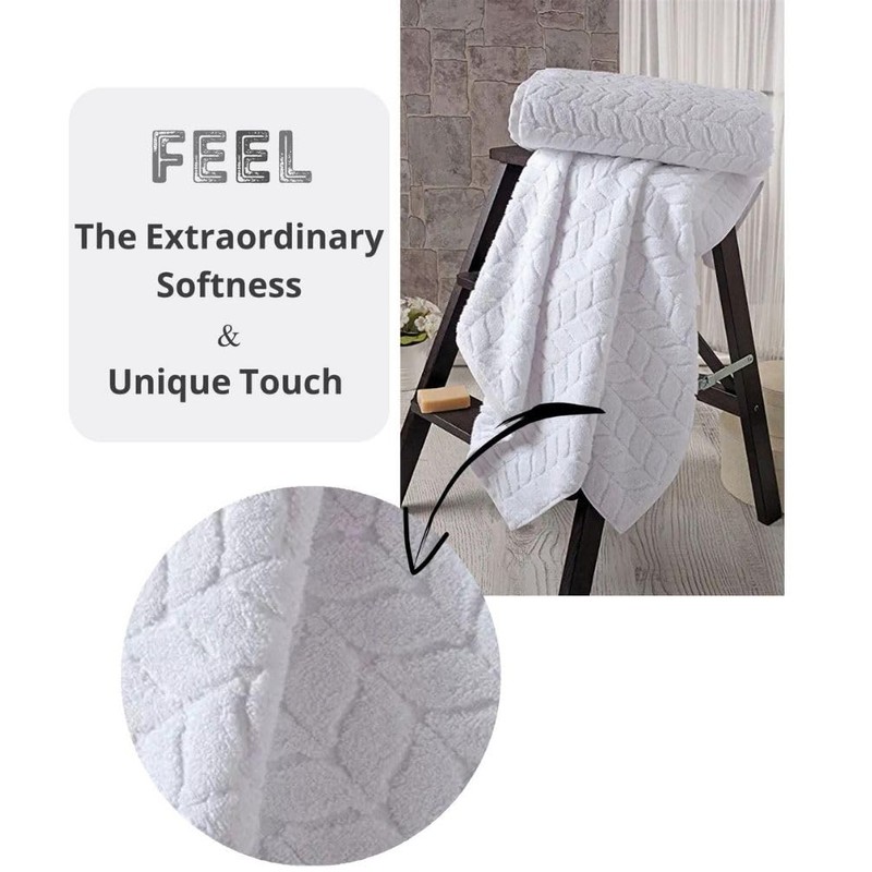 BAGNO MILANO 100% Turkish Cotton Jacquard Luxury Towel Set –