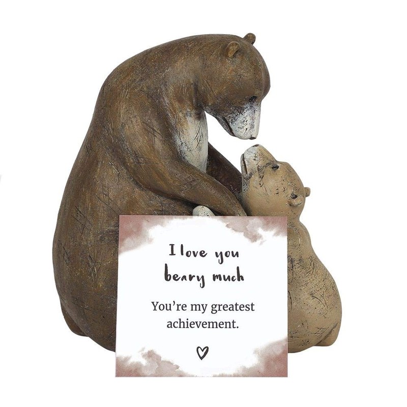 Charming Brown Mother & Baby Bear Hug Ornament - 11.5cm
