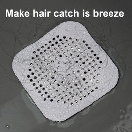 4 Pack Drain Hair Catcher, Bathroom Shower Drain Protector Hair Stopper for Shower Kitchen Bathroom Tub, Grey