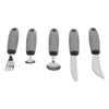 5pcs Special Supplies Adaptive Utensils Stainless Steel Rubber Handle Elderly
