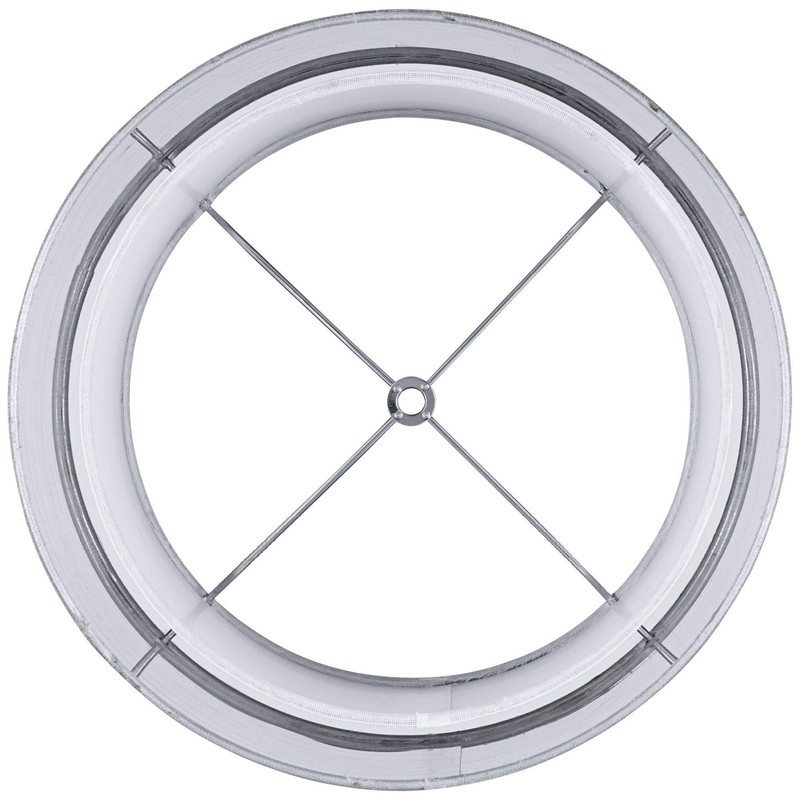 Silver and White Double Sheer Medium Drum Lamp Shade 12"