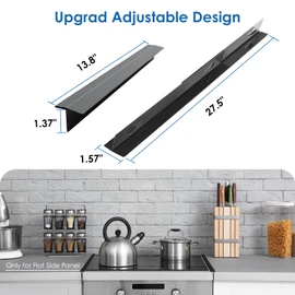 Stove Gap Covers Stainless Steel (2 Pack), Stainless Steel Stove Gap Covers,Stove Gap Covers,Adjustable Stove Counter Gap Covers,Easy Retractable Length 13.8" To 27.5" (T Shape)