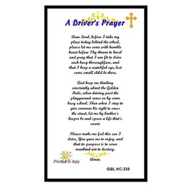 Gifts by Lulee, LLC Saint Christopher a Drivers Prayer Blessed Laminated Italian Holy card with Gold Accents