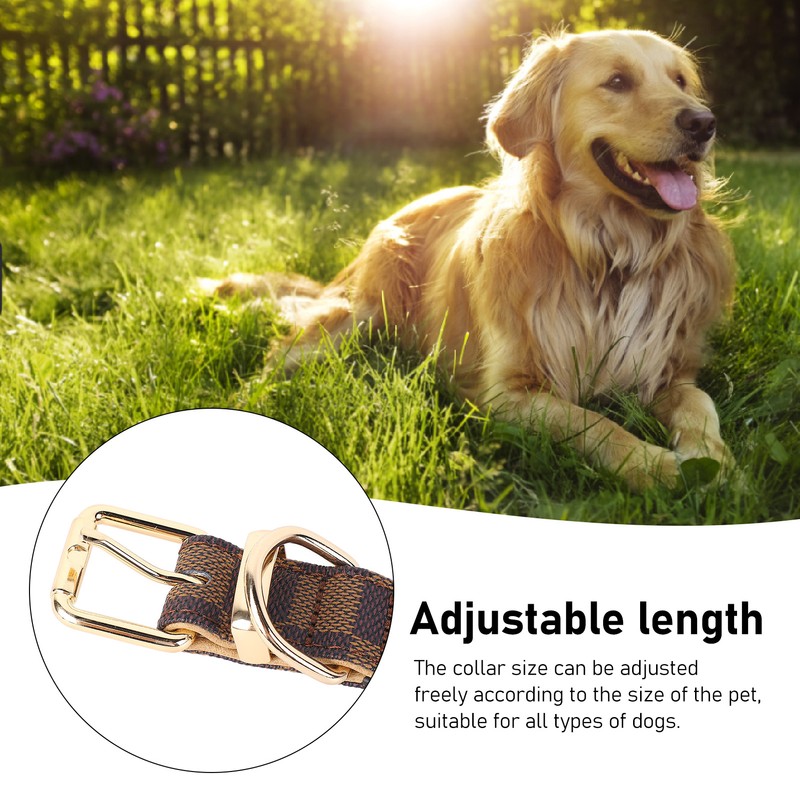 Dog Collar Durable Soft Stylish Plaid Pattern Dog Collar Adjustable