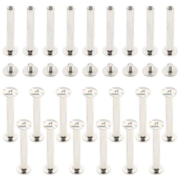 Ruidee 100Pcs/50Set Chicago Screws M5x35mm Book Binding Rivets Screw Posts