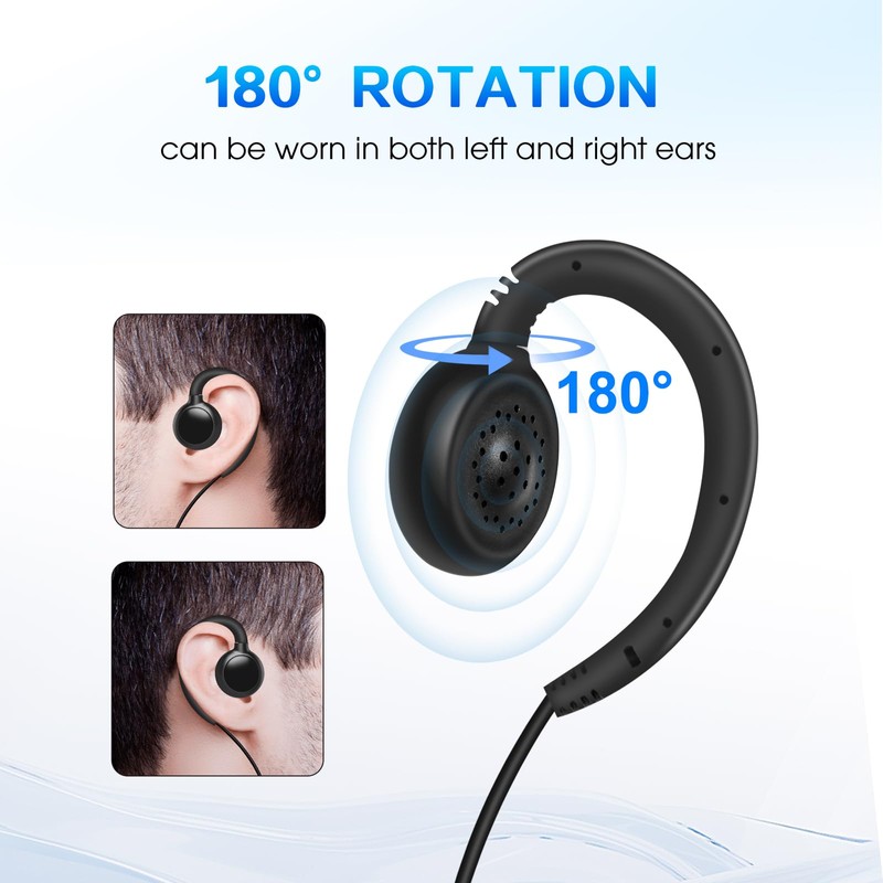 Kaikodak APX6000 XPR7550e SRX Series Earpiece w/PTT Mic for Motorola
