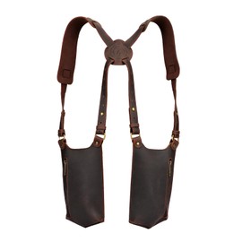 Tourbon Leather Shoulder Holster Phone Holder Concealed Armpit Wallet Pocket Anti-Theft Multipurpose Double Pouches Adjustable Straps