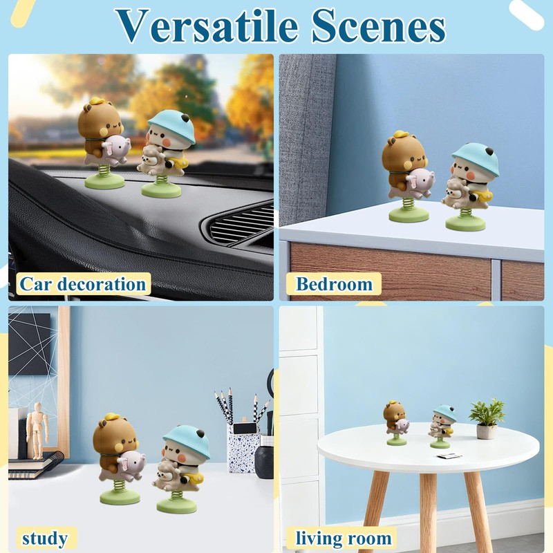 Onperpoe 2 pcs Bubu Dudu Bobble Head, Cute Figure Ornament
