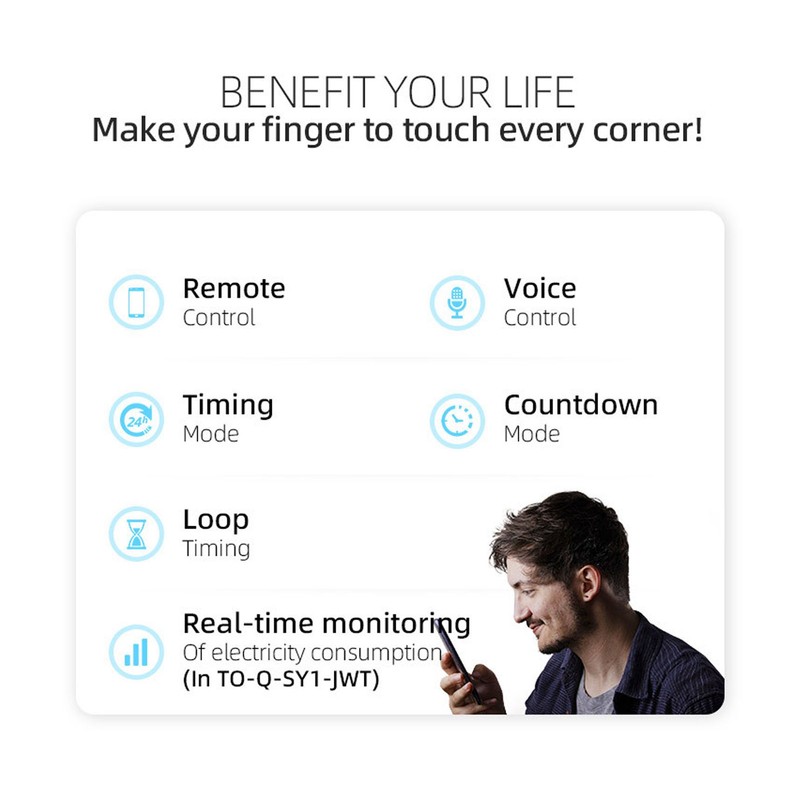 Smart WiFi Circuit Breaker with Metering Remote Control Timer Home