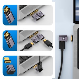 DAIAD HDMI Cable, Magnetic Connector, L Shape Magnet, Converter, Adapter, Detachable Magnetic, HDMI2.1, 8K, 60Hz, HDR, Easy Connection (Left Facing)