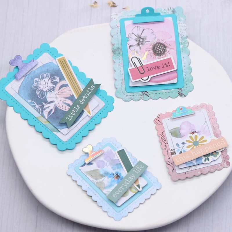 KSCRAFT Clip Board with Scallope Layer Metal Cutting Dies Stencils