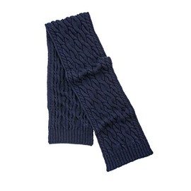 SAOL - Men's - 100% Merino Wool - Cable Knit Scarf (Navy)