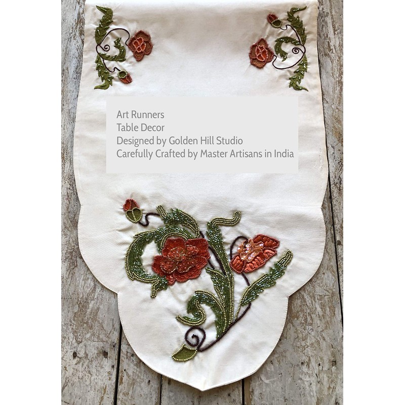 Golden Hill Studio - Poppy Spring Table Runner 36 Inches