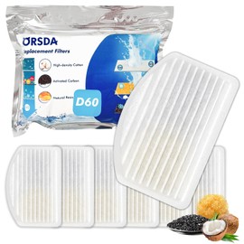 ORSDA Cat Water Fountain Filters, 6 Pack Replacement Carbon, Resin Filters ONLY for D60 100oz/3L Automatic Pet Fountain Cat Water Fountain Dog Dispenser