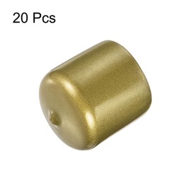 QUARKZMAN Pack of 20 Rubber Caps Rubber End Caps 31 mm ID Rubber Plugs Sealing Cap Vinyl PVC Bolt Cap Screw Thread Round Tube Bolt Cap Cover Thread Protection, Golden