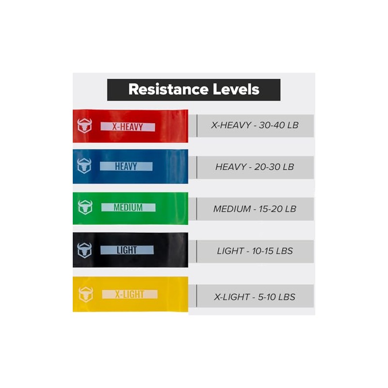 Bandas de resistencia para entrenar (juego de 5) - Bandas
