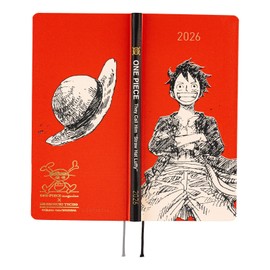 Nihon Notebook, 2026 Weeks, English Edition, One Piece Magazine, Luffy Straw Straw, Red, Starting From January, Weekly Notebook, Weekly Left, Slim and Long