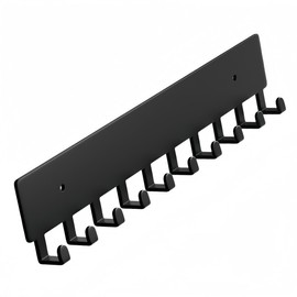 1PCS Key Hooks with 10 Hooks, Key Holder Wall Mount,Wall Mounted Key Holder for Front Door, Hallway, Office(Black)