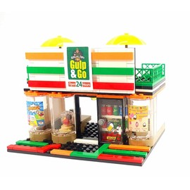 General Jim's Juguetes y ladrillos de construcción modulares 320 piezas Creator Street Convenience Store Gasolinera MOC Toy Set