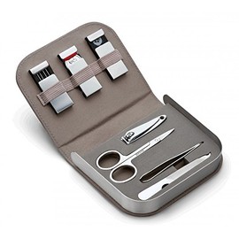 Alegro Näh-&Maniküre Set, Leder, grau, Edelstahl
