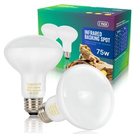 FLSNT 75W 2Pack Pet Lamp for Reptiles Glass Heat Bulbs Night Heat Lamps for Terrariums Ideal for Turtles, Leopard Gecko, Ball Python, Bearded Dragon, Snake and Chicken E26