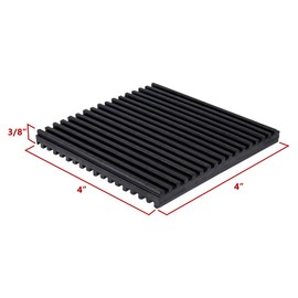 LBG Products Rubber Anti Vibration Pads,4" X 4" X 3/8" Heavy Duty All Rubber Vibration Pad Vibration Isolation Pads for Air Compressors,Air Conditioner,HVAC,Treadmills etc. Pack of 4