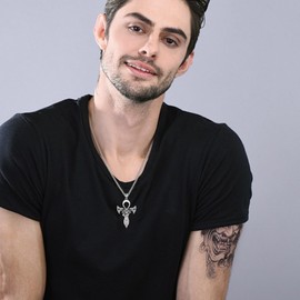 AINFQY Egyptian Chain S925 Sterling Silver Ankh Eye of Horus Necklace, Egypt Jewelry Gift for Men