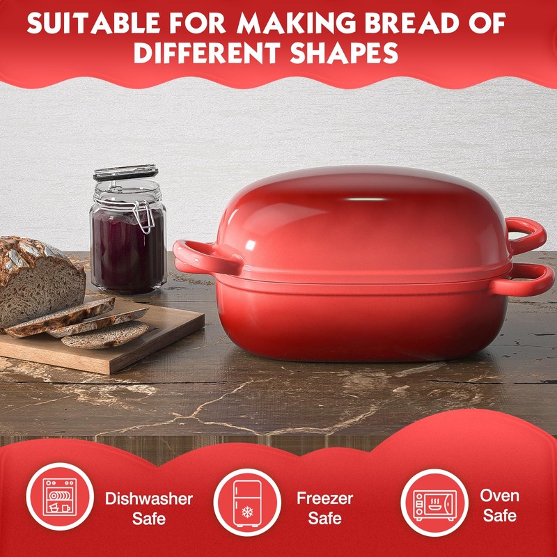 PROCHOP Dutch Oven for Bread Baking 9x6 Inch - 2.5QT