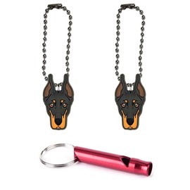 Doberman Dobe Collar Charm Aluminum Alloy Whistle Emergency Survival Safety Camping Cat Dog Animal Training Bark Chew Woof Puppy Kitten Woof Bark