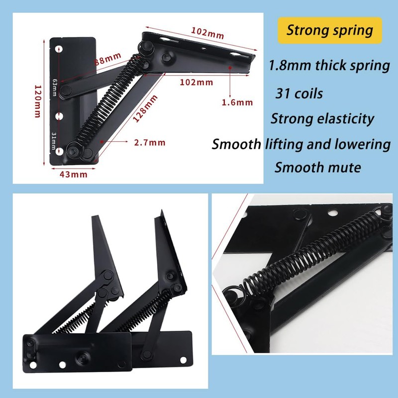 MINMHDONGX-(2pc) 80 Degree Foldable Lift Bracket Widely Used for Sofa