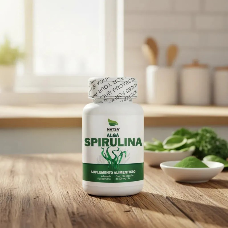 Alga Spirulina 100 Cápsulas Aporta Minerales Proteinas Anti Anemico Excelente