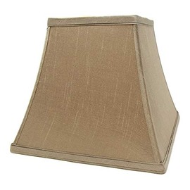 Urbanest Square 5.25x9x8" Softback Bell Lampshade, Faux Silk, Spider-Washer Fitter, Taupe
