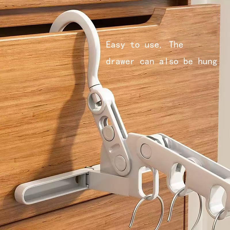 Portable Travel Clothes Hangers, 1Pcs Folding Drying Rack 5Pcs Foldable