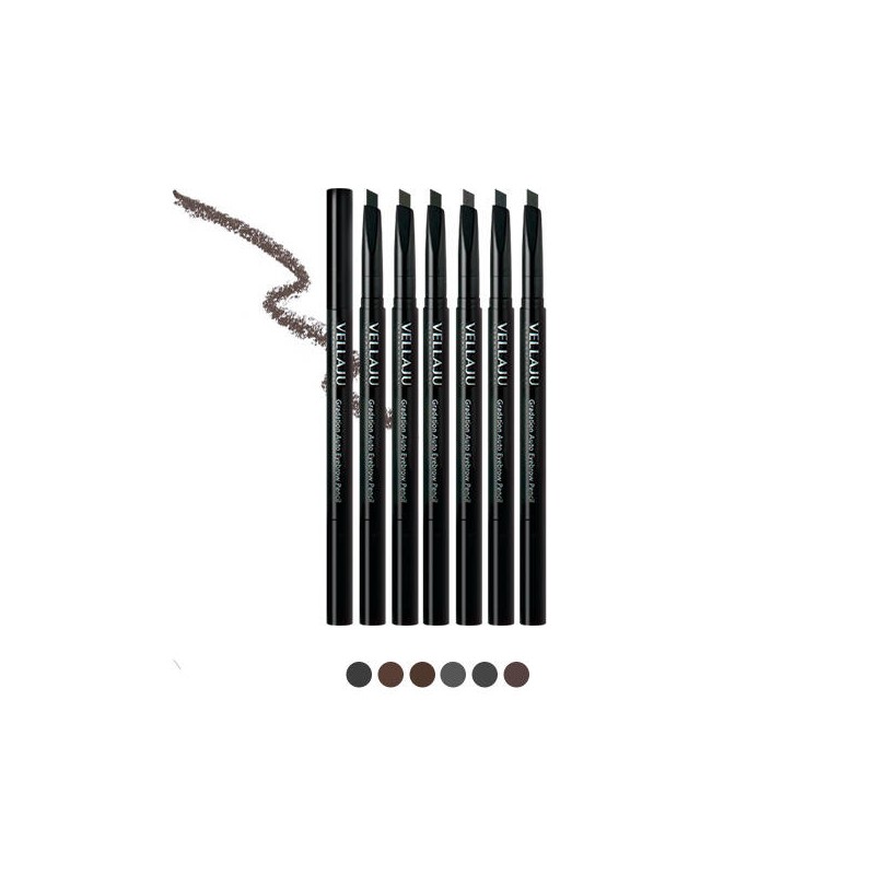 Bellajou 오토 아이브로우 펜슬 2개(6컬러)삼각펜슬 Auto Eyebrow Pencil Set of