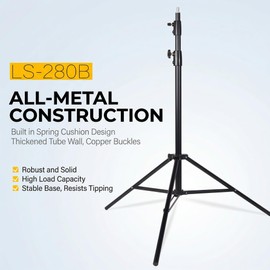 NiceFoto SL-280B Studio Light Stand Professional Grade 260cm Adjustable Tripod Aluminum Alloy Duty Light Stand Lighting Tripod for Photography Studio Video Monolight Softbox Shooting