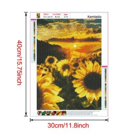 DIY 5D Diamond Painting Kits for Adults Full Drill Embroidery Paintings Rhinestone Pasted DIY Painting Arts Craft for Home Wall Decor（Sunflower in The Sunset）