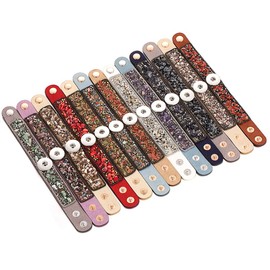 Lovglisten 6pcs New Snap Jewelry Bracelet Natural Stoner Bracelet Fit 18mm Snap Buttons Bohemia Bracelets