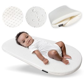 Yunioo Foldable Baby Changing Pad. Moses Basket or Oval Bassinet Mattress Pad with Ultra Soft Cover. Replacement Diaper Changing Station Mattress. Changing Table Topper for Dresser. 29” x 15”