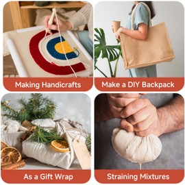 Simple&Opulence Simple&Opulence 100% Cotton Canvas Fabric 10oz. 59 Inch by The Yard, Nature Duck Fabric Textile Heavyweight for Embroidery, Painting, Sewing, Crafts, Bag, Handmade Home Decor(Beige, 5 Yards)