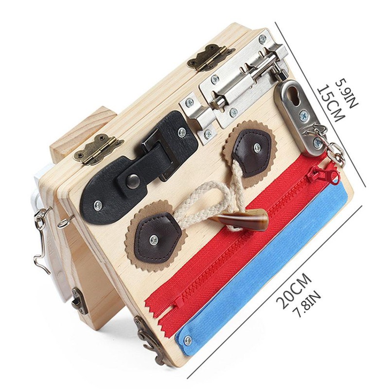 Children Busy Board Educational Board Old Wooden Folding Inftant Sensory