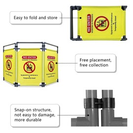 Do Not Enter-Signs Elevator Maintenance Caution - Sign 3 Panels Safety Barriers 3.2 FT Foldable Safety Barricade Heavy Duty PVC Frame Security Sign