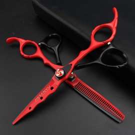 JIESENYU Professional Hairdressing Scissors, Razor, 6 Inch Japanese Stainless Steel Scissors, Hair Cutting Scissors, Thinning Scissors Set, Hairdresser for Home Hairdressing Salon