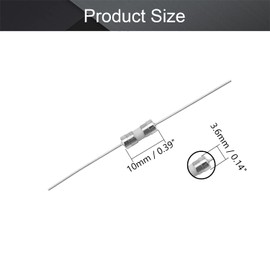 Fielect 20Pcs Slow Blow Fuse 250V 2.5A Slow Blow Axial Lead Time Delay Fuse Glass Fuses 3.6x10mm (T2.5A)