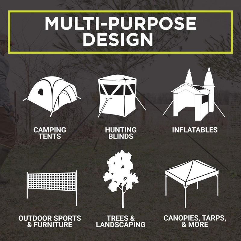 Slot Lock 9 Inch Multi-Purpose Anchoring Stake Kit, for Use