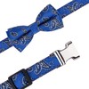 Rhea Rose Bowtie Dog Collars Blue Paisley Pattern Large
