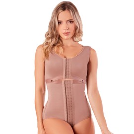 SHAPE CONCEPT-Women's 067 Fajas Colombianas Reductoras Y Moldeadoras Post Surgery Compression Garment Tummy Tuck Small Cocoa Hooks